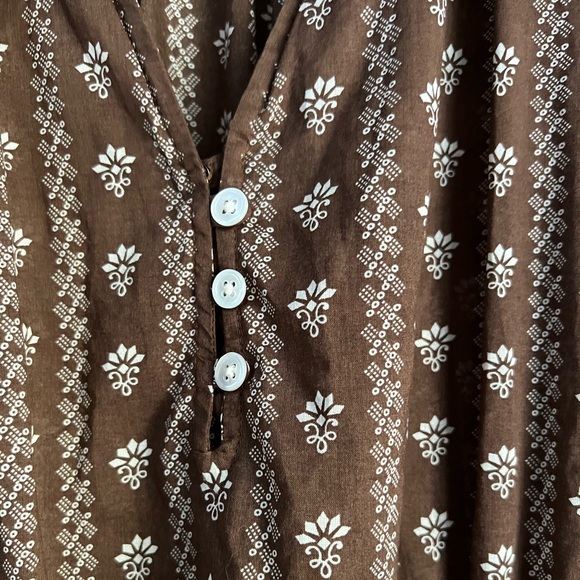 Veronica Beard Brown White Floral Casual Boho Bohemian Designer Mini Dress M - Picture 10 of 13